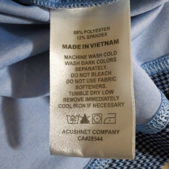 FootJoy Shirt Mens Large Short Sleeve Golf Polo Blue Houndstooth - Picture 6 of 7